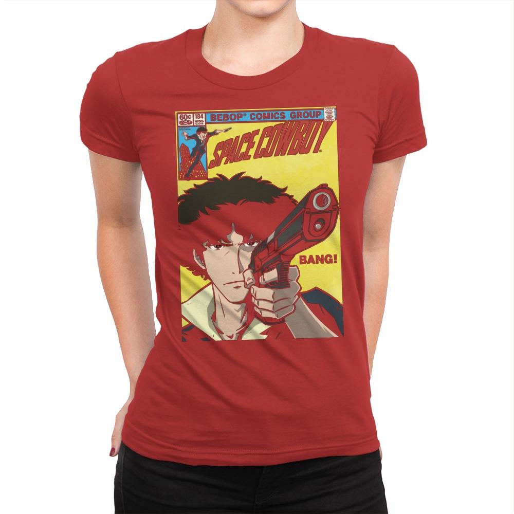 Space Comic - Womens Premium T-Shirts RIPT Apparel Small / Red