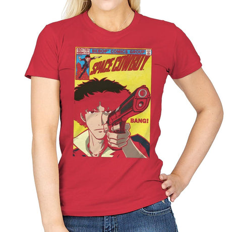 Space Comic - Womens T-Shirts RIPT Apparel Small / Red