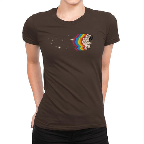 Space Dance - Womens Premium T-Shirts RIPT Apparel Small / Dark Chocolate