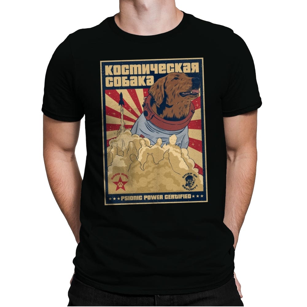 Space Dog - Chief of Security - Mens Premium T-Shirts RIPT Apparel Small / Black