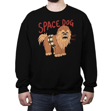Space Dog - Crew Neck Sweatshirt Crew Neck Sweatshirt RIPT Apparel Small / Black
