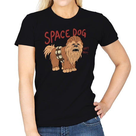 Space Dog - Womens T-Shirts RIPT Apparel Small / Black