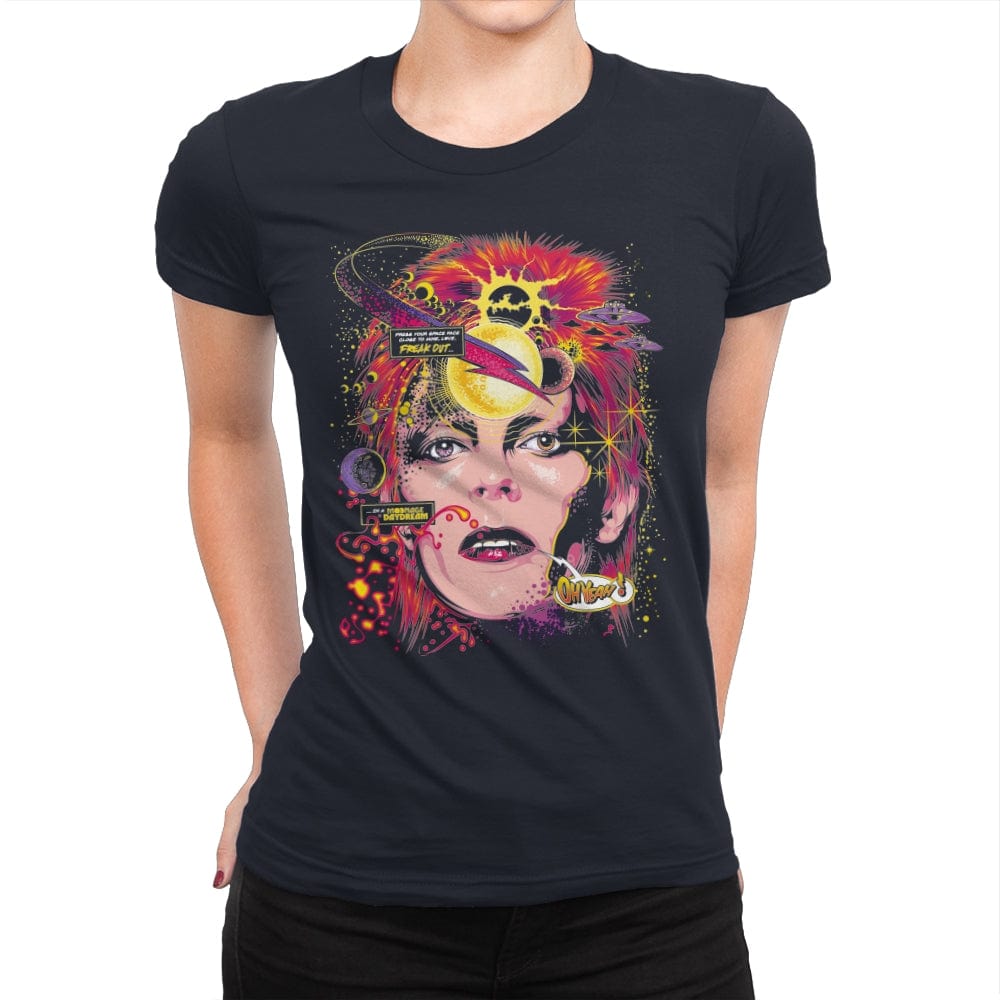 Space Face - Womens Premium T-Shirts RIPT Apparel Small / Midnight Navy