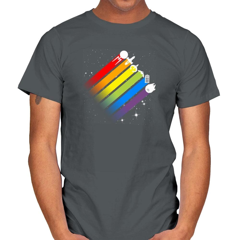 Space for Everyone - Pride - Mens T-Shirts RIPT Apparel Small / Charcoal