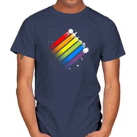 Space for Everyone - Pride - Mens T-Shirts RIPT Apparel Small / Navy