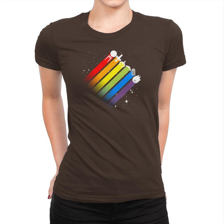 Space for Everyone - Pride - Womens Premium T-Shirts RIPT Apparel Small / Dark Chocolate