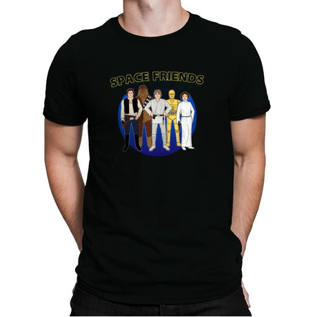 Space Friends - Mens Premium T-Shirts RIPT Apparel Small / Black