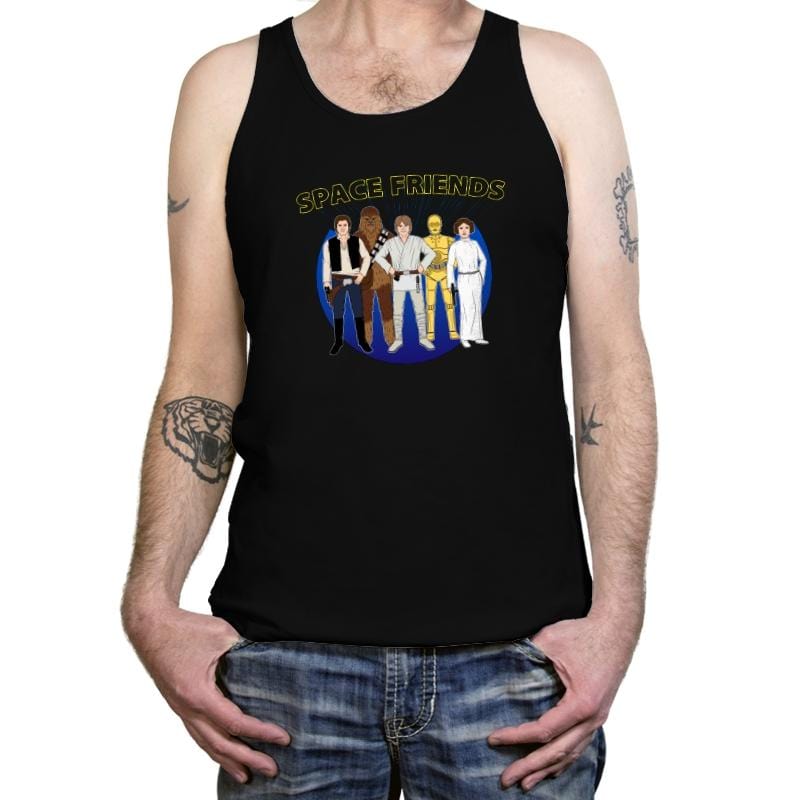 Space Friends - Tanktop Tanktop RIPT Apparel X-Small / Black