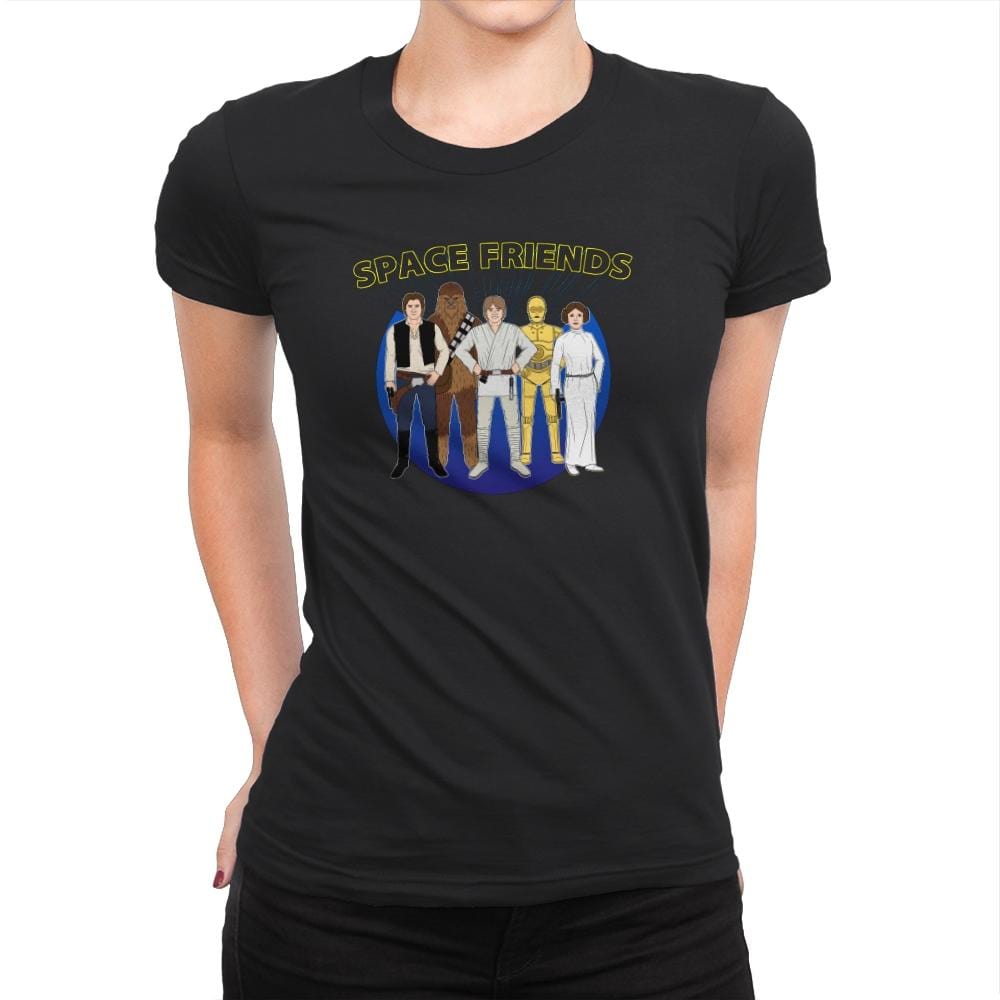 Space Friends - Womens Premium T-Shirts RIPT Apparel Small / Black