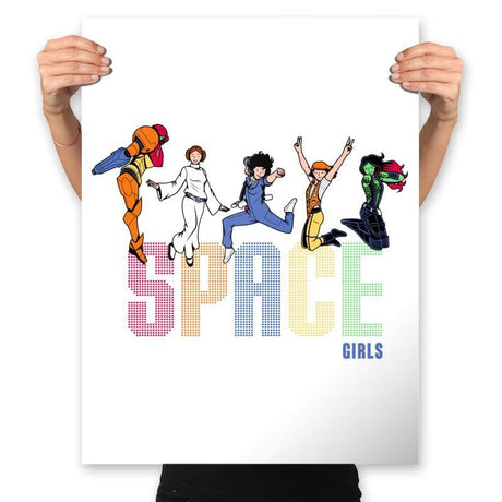 Space Girls - Prints Posters RIPT Apparel 18x24 / White