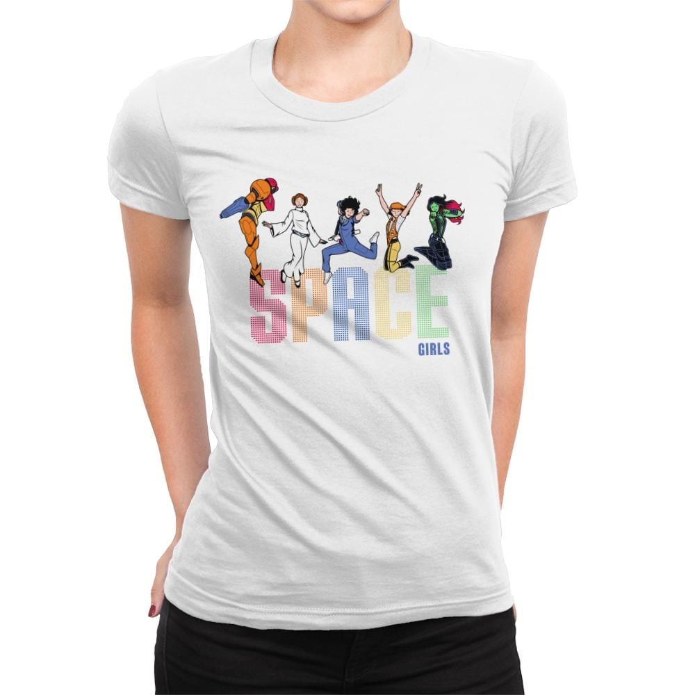 Space Girls - Womens Premium T-Shirts RIPT Apparel Small / White