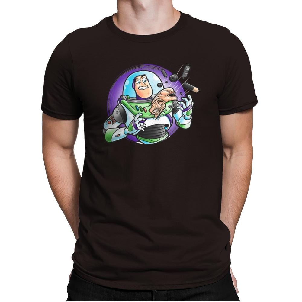 Space Guardian - Mens Premium T-Shirts RIPT Apparel Small / Dark Chocolate