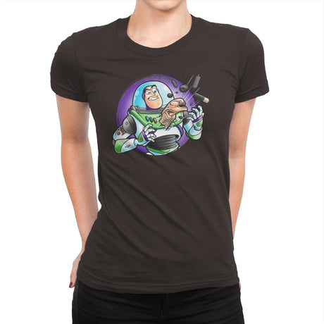 Space Guardian - Womens Premium T-Shirts RIPT Apparel Small / Dark Chocolate