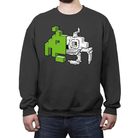 Space Invader Anatomy - Crew Neck Sweatshirt Crew Neck Sweatshirt RIPT Apparel
