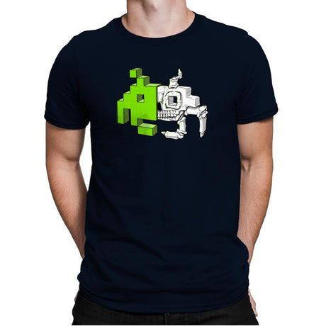 Space Invader Anatomy Exclusive - Mens Premium T-Shirts RIPT Apparel Small / Midnight Navy