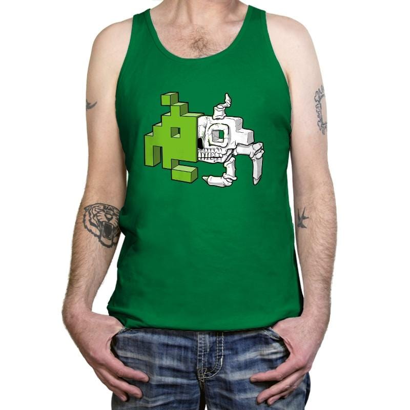 Space Invader Anatomy Exclusive - Tanktop Tanktop RIPT Apparel X-Small / Kelly