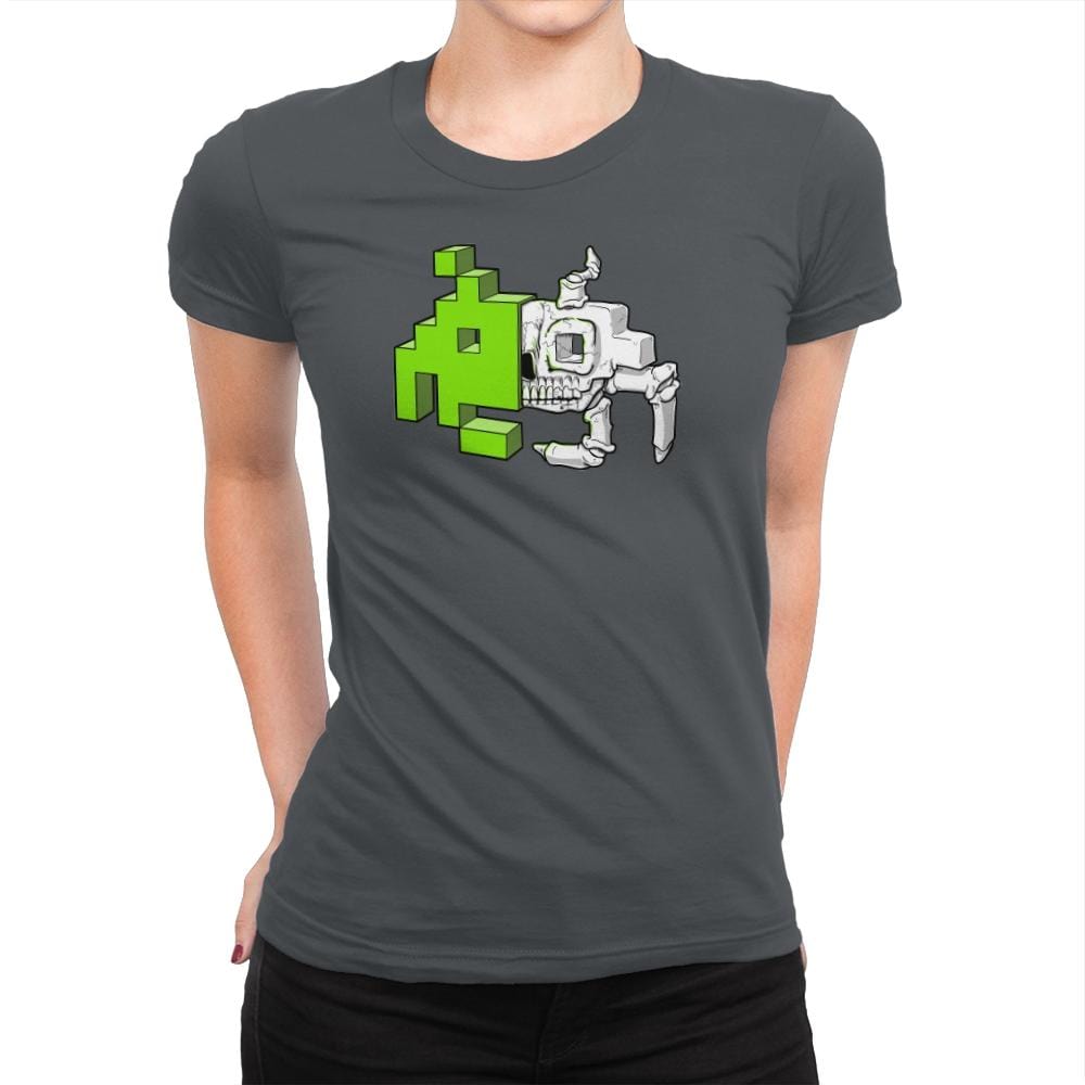 Space Invader Anatomy Exclusive - Womens Premium T-Shirts RIPT Apparel Small / Heavy Metal