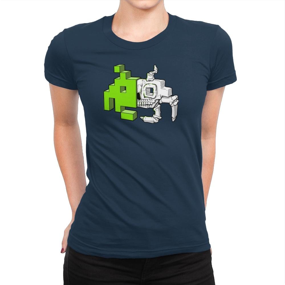 Space Invader Anatomy Exclusive - Womens Premium T-Shirts RIPT Apparel Small / Midnight Navy