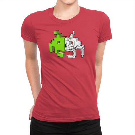 Space Invader Anatomy Exclusive - Womens Premium T-Shirts RIPT Apparel Small / Red