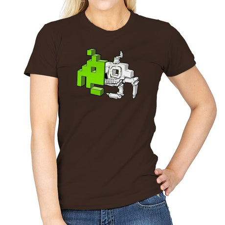 Space Invader Anatomy Exclusive - Womens T-Shirts RIPT Apparel Small / Dark Chocolate