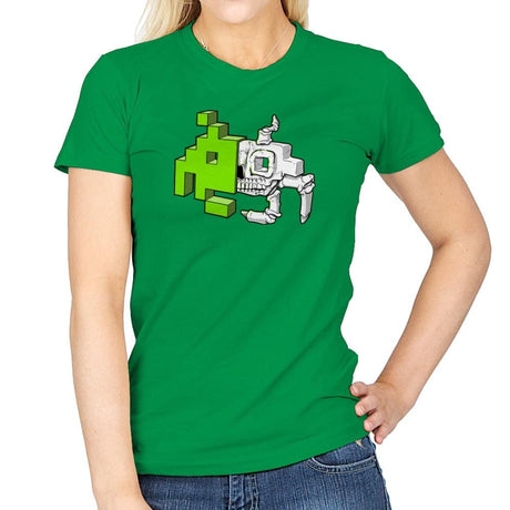 Space Invader Anatomy Exclusive - Womens T-Shirts RIPT Apparel Small / Irish Green