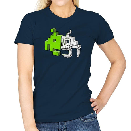 Space Invader Anatomy Exclusive - Womens T-Shirts RIPT Apparel Small / Navy