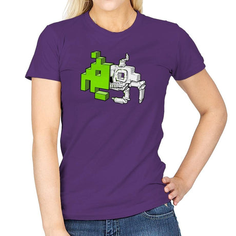 Space Invader Anatomy Exclusive - Womens T-Shirts RIPT Apparel Small / Purple