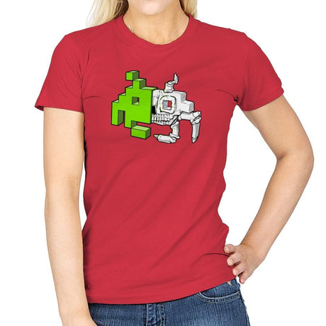 Space Invader Anatomy Exclusive - Womens T-Shirts RIPT Apparel Small / Red