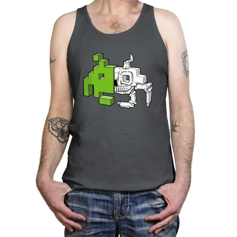 Space Invader Anatomy - Tanktop Tanktop RIPT Apparel X-Small / Asphalt