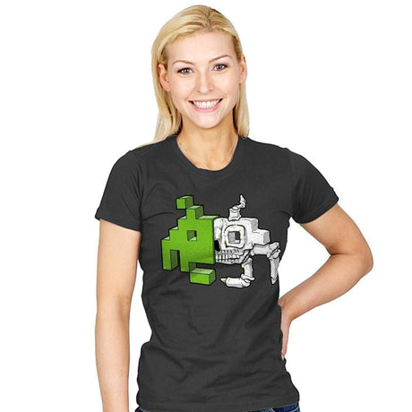 Space Invader Anatomy - Womens T-Shirts RIPT Apparel