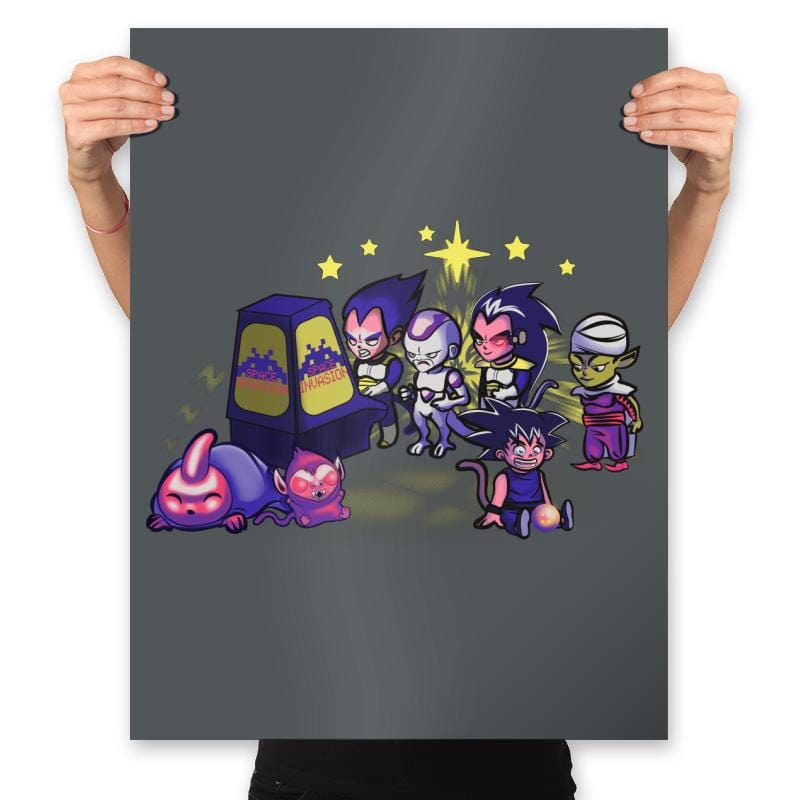 Space Invasion - Prints Posters RIPT Apparel 18x24 / Charcoal
