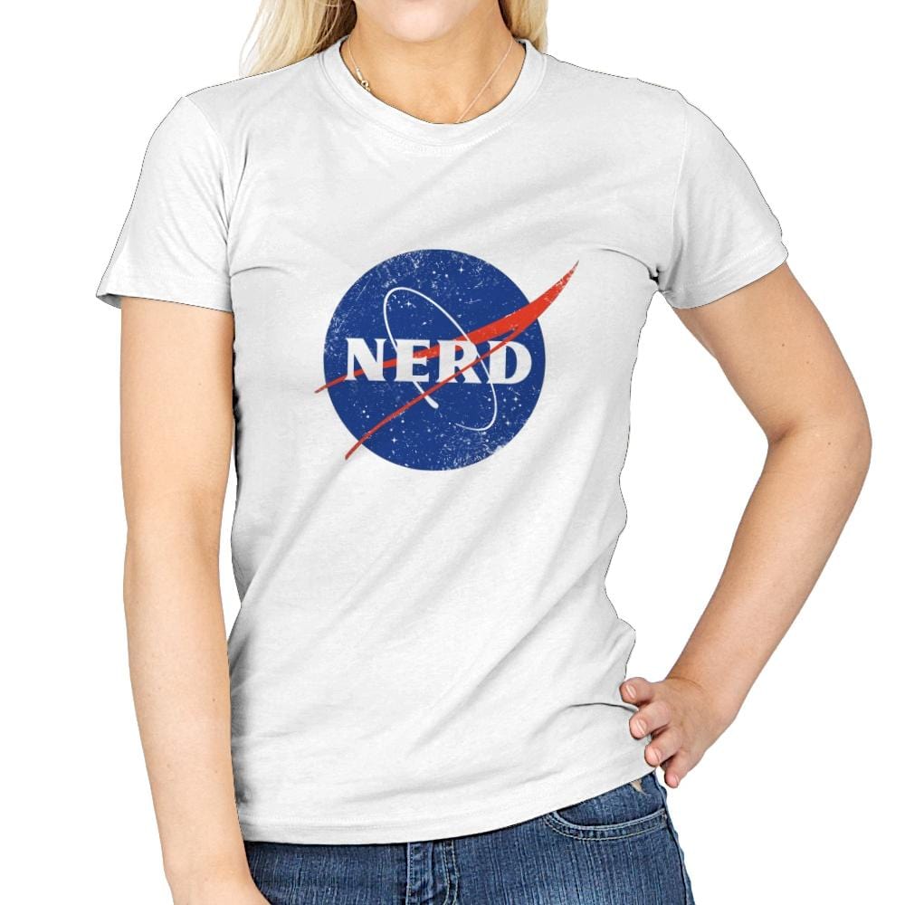 Space Nerd - Womens T-Shirts RIPT Apparel Small / White