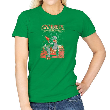 Space T-rex - 80s Blaarg - Womens T-Shirts RIPT Apparel Small / Irish Green