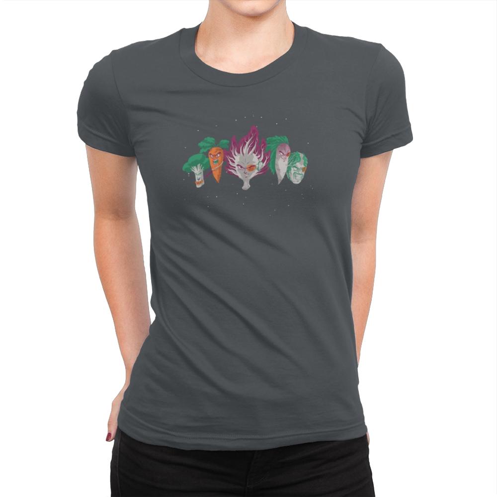 Space Veggie Warriors - Kamehameha Tees - Womens Premium T-Shirts RIPT Apparel Small / Heavy Metal