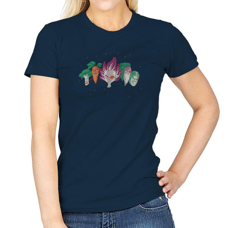 Space Veggie Warriors - Kamehameha Tees - Womens T-Shirts RIPT Apparel Small / Navy