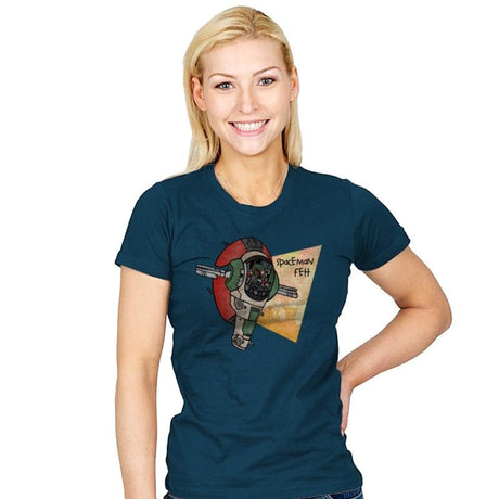 Spaceman Fett - Womens T-Shirts RIPT Apparel Small / Indigo