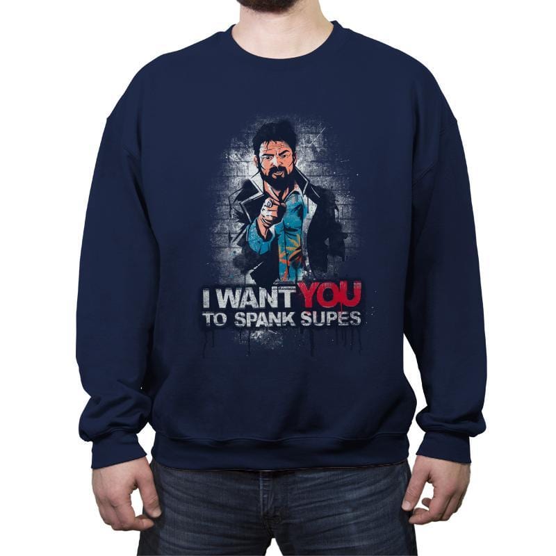 Spank Supes - Crew Neck Sweatshirt Crew Neck Sweatshirt RIPT Apparel