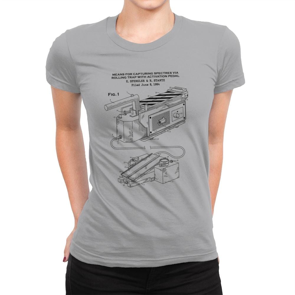 Spectre Trap Patent - Womens Premium T-Shirts RIPT Apparel Small / Heather Grey