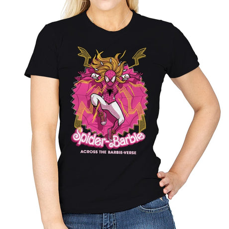 Spider Doll Verse - Comic Mashup - Womens T-Shirts RIPT Apparel Small / Black