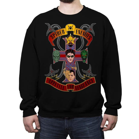 Spider Enemies - Crew Neck Sweatshirt Crew Neck Sweatshirt RIPT Apparel Small / Black