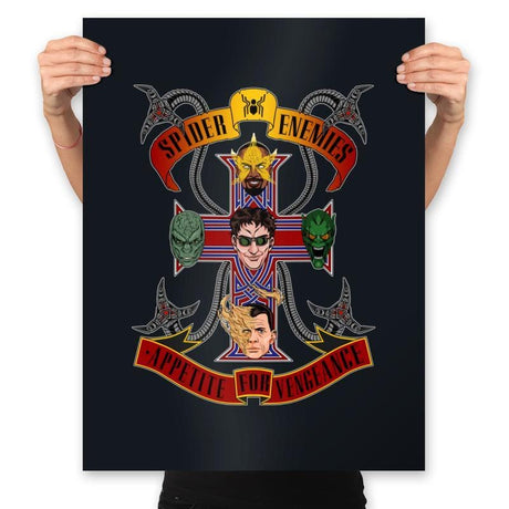 Spider Enemies - Prints Posters RIPT Apparel 18x24 / Black