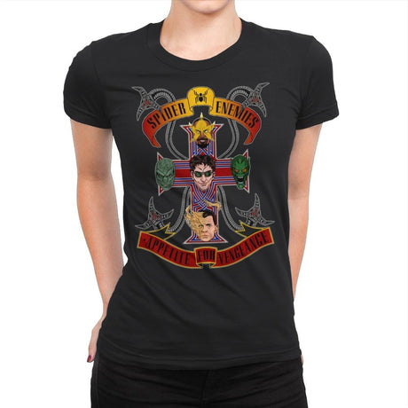 Spider Enemies - Womens Premium T-Shirts RIPT Apparel Small / Black