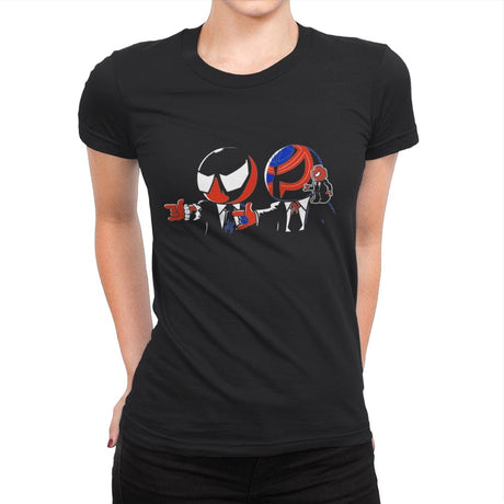 Spider Fiction - Womens Premium T-Shirts RIPT Apparel Small / Black