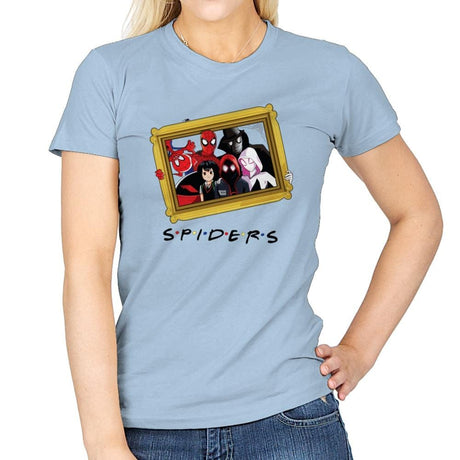 Spider Firends - Womens T-Shirts RIPT Apparel Small / Light Blue