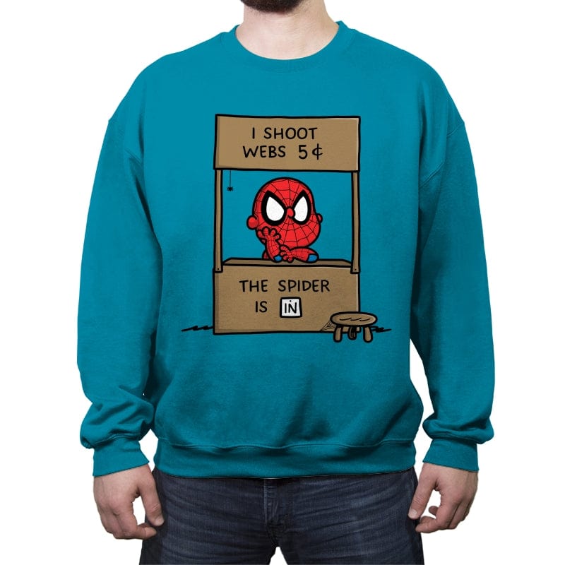 Spider Help - Crew Neck Sweatshirt Crew Neck Sweatshirt RIPT Apparel Small / Antique Sapphire