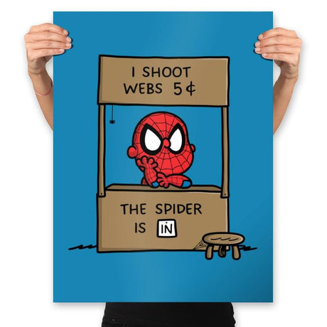 Spider Help - Prints Posters RIPT Apparel 18x24 / Sapphire