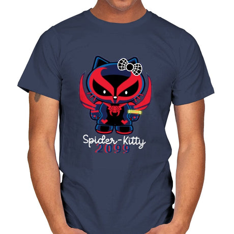 Spider-Kitty 2099 - Mens T-Shirts RIPT Apparel Small / Navy