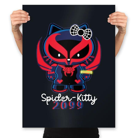 Spider-Kitty 2099 - Prints Posters RIPT Apparel 18x24 / Black