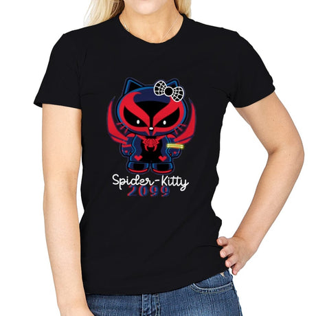 Spider-Kitty 2099 - Womens T-Shirts RIPT Apparel Small / Black