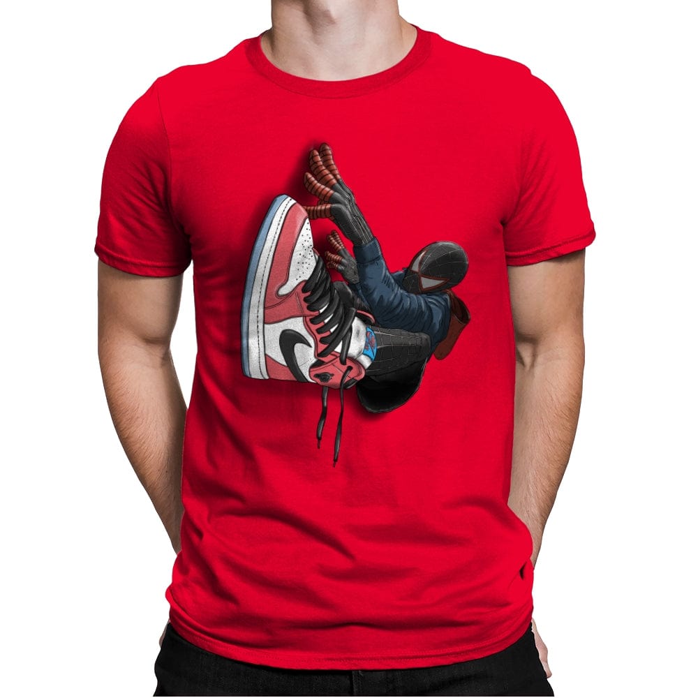 Spider-Man Sneakers - Mens Premium T-Shirts RIPT Apparel Small / Red